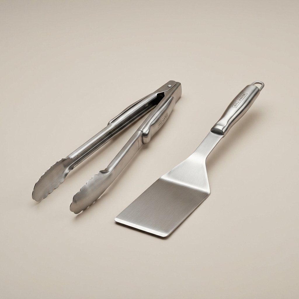 Set de Utensilios para Asador (Pinzas y Espátula)